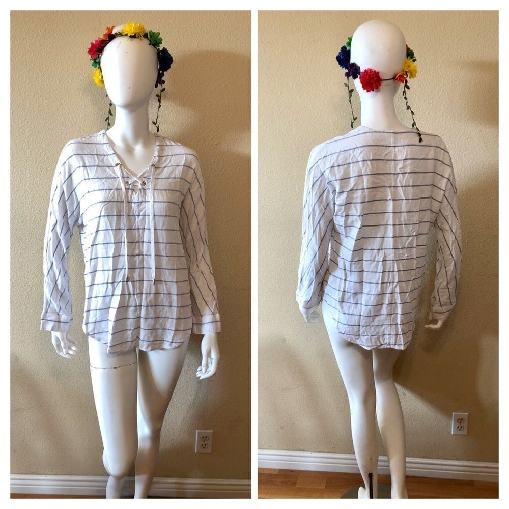 Rails Lily Lace-Up Blouse Size Small - image 2
